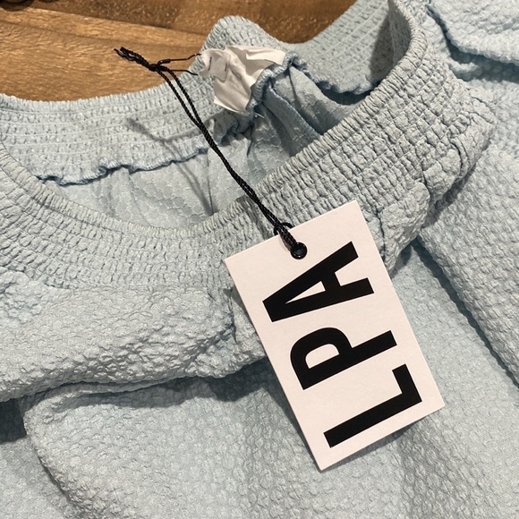 LPA Adams shorts Revolve NEW XL raised pattern powder blue high waisted - Picture 5 of 8